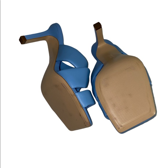 Zara Cross Strapped Heeled Leather Slides Sandals - Picture 4 of 4